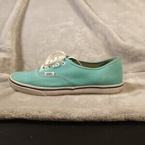 Vans Authentic Mens 6 Womens 7.5 Teal Canvas Skate Shoes